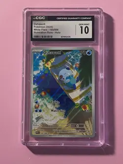 2025 Pokemon White Flare Illustration Rare Holo #105 Oshawott Gem Mint CGC 10 - Image 1