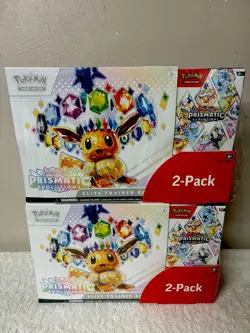 LOT of 2 Prismatic Evolutions Elite Trainer Box ETB & Booster Bundle Pokemon - Image 1