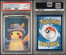 ⚡🎨 Pokemon x Van Gogh 2023 Promo #085 Pikachu with Grey Felt Hat PSA 10 🎨⚡ - Image 3