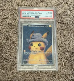 ⚡🎨 Pokemon x Van Gogh 2023 Promo #085 Pikachu with Grey Felt Hat PSA 10 🎨⚡ - Image 4