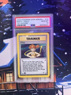 PSA 10 MISTY HOLO 1st Edition - 200 Pokemon Gym Heroes - Image 1
