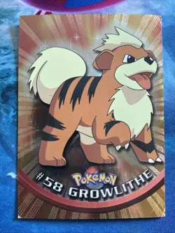 Growlithe 1998 Topps Chrome Foil Black Logo #58 Spectra MP Holo - Image 1