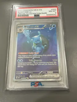 PSA 8 Blastoise Ex #200 2023 Pokemon Mew En-151 - Image 1