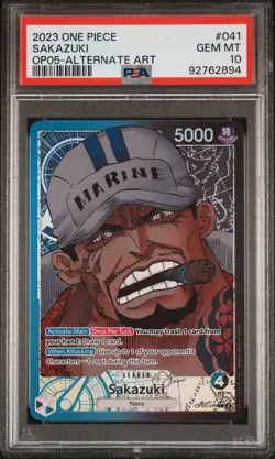 One Piece OP05-041 Sakazuki Alt Art Leader Alternate Parallel English Eng PSA 10 - Image 1
