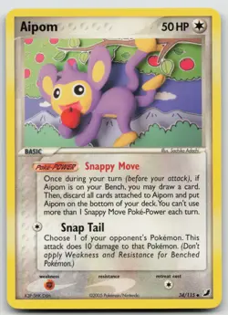 Pokemon Card Aipom Sachiko Adachi Unseen Forces 34/115 - Image 1