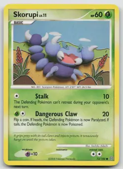 Skorupi 73/100 VLP - Stormfront Pokemon Card - Sachiko Adachi Art 73/100 - Image 1