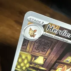 Pokemon TCG Herdier 155/086 SV White Flare Holofoil Card NM Near Mint US Seller - Image 2