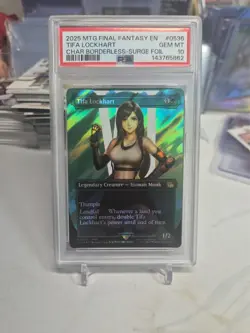 2025 MTG FINAL FANTASY CHARACTER BORDERLESS-SURGE FOIL TIFA LOCKHART PSA 10 - Image 1