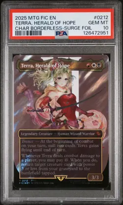 2025 MTG FINAL FANTASY COMMANDER #0212 TERRA, HERALD OF HOPE PSA 10 - Image 1