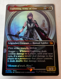 Lightning, Army of One (0320) (Borderless) Final Fantasy Foil Mythic MTG FIN - Image 1