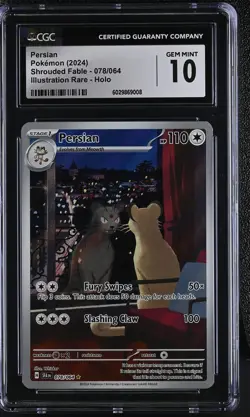 CGC 10 - Persian 078/064 IR Illustration Rare - Pokemon Shrouded Fable English - Image 1