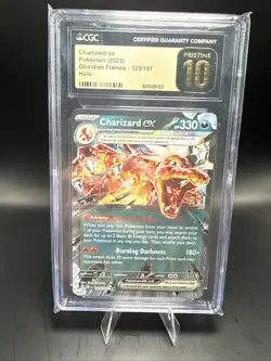 Pokemon Charizard ex Holo Rare 2023 Obsidian Flames 125/197 CGC Pristine 10 - Image 1