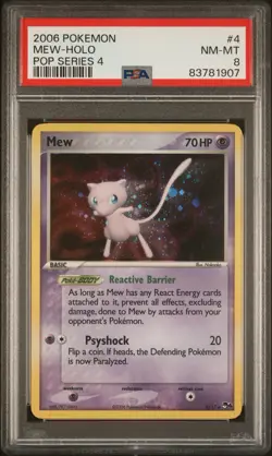 2006 Pokemon EX POP Series 4 Mew Holo #4 PSA NM-MT 8 - Image 2