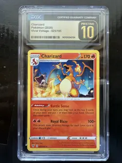 Pokemon Charizard 025/185 Vivid Voltage Non Holo CGC 10 Pristine - Image 1