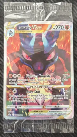 Sealed Pokemon Lucario VSTAR SWSH291 Crown Zenith Holo Black Star Promo NM - Image 1