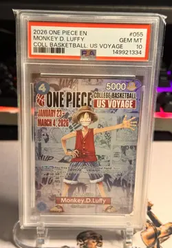 PSA 10 One Piece Card Monkey D. Luffy US College Basketball Voyage Promo - Image 1