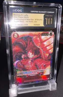 2023 One Piece OP05 Monkey D. Luffy 1st Anniversary ST01-012 SR CGC 10 PRISTINE - Image 1