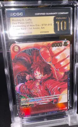 2023 One Piece OP05 Monkey D. Luffy 1st Anniversary ST01-012 SR CGC 10 PRISTINE - Image 2