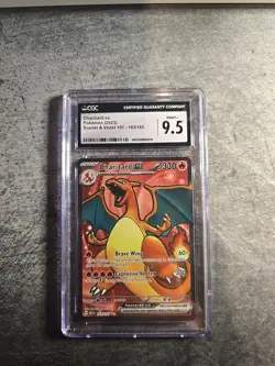Pokemon TCG Charizard EX Full Art Holo Card 183/165 Scarlet & Violet 151 PSA 9 - Image 1
