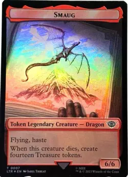 Smaug T 0007 Food T 0010 Token LOTR FOIL MtG TCG Card - Image 1