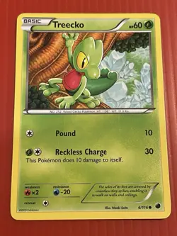Pokemon Treecko 6/116 XY Black & White Basic Pound 10 HP Grass Card 2013 - Image 1