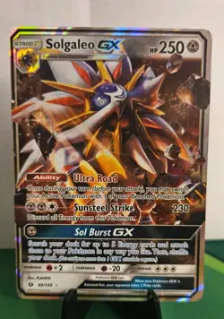 Pokemon TCG Sun & Moon Base Set Solgaleo GX 89/149 Ultra Rare Holo Card 2016 - Image 1