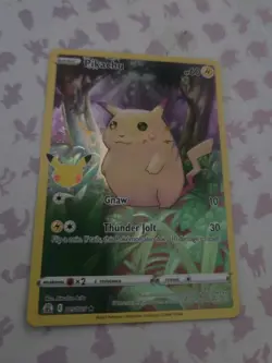 Pokemon Pikachu Full Art Holo Basic Celebrations Card 005/025 Tcg Card NM +🎁 - Image 2