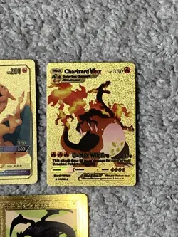 Set of 5 Charizard Gold Foil Fan Art Display Cards NM! - Image 4
