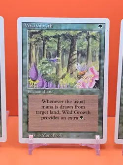 🟢🟢🟢 (4) 1994 MAGIC The Gathering WILD GROWTH REVISED 3RD EDITION PLAYED 🟢🟢2 - Image 4
