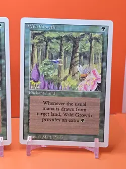🟢🟢🟢 (4) 1994 MAGIC The Gathering WILD GROWTH REVISED 3RD EDITION PLAYED 🟢🟢2 - Image 5