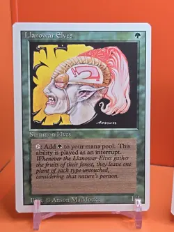 🟢🟢🟢 (4) 1994 MAGIC The Gathering LLANOWAR ELVES REVISED 3RD EDITION PLAYED🟢3 - Image 2