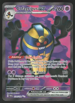 Cofagrigus ex 224/182 Ultra Rare Pokemon TCG SV04: Paradox Rift NM - Image 1