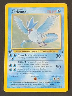 Articuno 2/62 Fossil Holo 1st Edition HP Pokemon TCG 1999 - Image 1