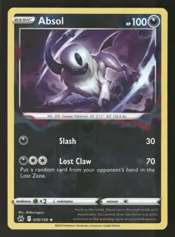 Absol 076/159 Holo Rare,Reverse Holo Pokemon Crown Zenith - Image 1