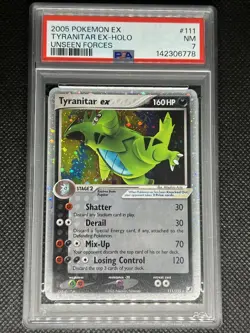 2005 Pokemon EX Unseen Forces Tyranitar EX-Holo #111 PSA 7 - Image 1