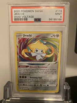 PSA 9 2020 Pokemon Vivid Voltage Jirachi 119/185 Amazing Rare - Image 1