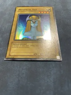 Yugioh Mystical Elf LOB-062 Super Rare Unlimited WAVY PRINT LP - Image 2