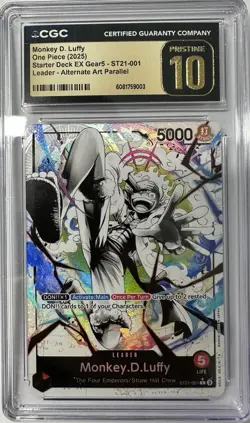 One Piece ST21-001 Luffy Starter Deck EX Promo Alt Art PSA CGC 10 Pristine - Image 1