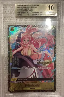 One Piece OP03-116 Shirahoshi 2024 Championship Top Prize BGS 10 PSA - Image 1