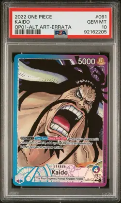 One Piece OP01-061 Alt Art Leader Kaido Alternate Parallel English PSA 10 - Image 1