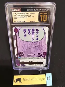 CGC PRISTINE 10 Luffy Will Be King of the Pirates!! OP12-079 R Sanji JP 2025⑤ - Image 1