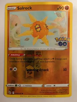 Solrock 039/078 - Pokemon GO Reverse Pokemon Holo Foil Nice! - Image 1