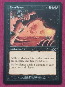 Magic The Gathering URZA'S SAGA PESTILENCE black card MTG - Image 1