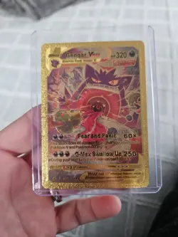 Gengar Vmax Gold Foil Fan Art Premium Vinyl Textured Collector Card - Image 1