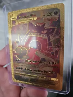 Gengar Vmax Gold Foil Fan Art Premium Vinyl Textured Collector Card - Image 3