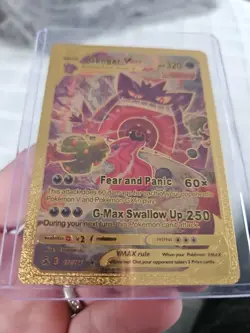 Gengar Vmax Gold Foil Fan Art Premium Vinyl Textured Collector Card - Image 4