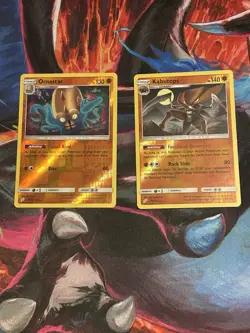Omastar And Kabutops Reverse Holo Rare Pokemon Card, Team Up, 76/181 78/181 - Image 1