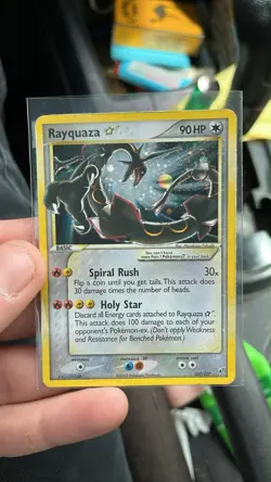 2005 Pokemon Rayquaza Gold Star EX Deoxys Ultra Rare Holo Card #107 - Image 1