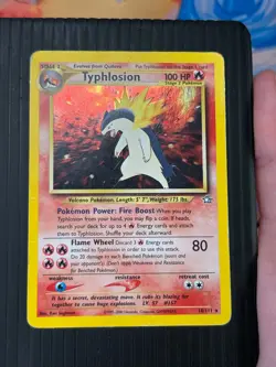 Pokemon Typhlosion Neo Genesis 18/111 Holo Unlimited Card DAMAGED see video/pics - Image 5