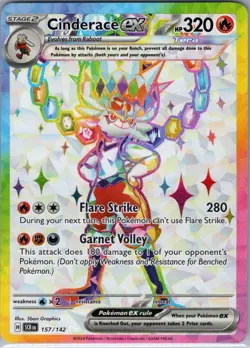 Cinderace ex 157/142 SV07: Stellar Crown - Pokemon Card - NM - Image 1